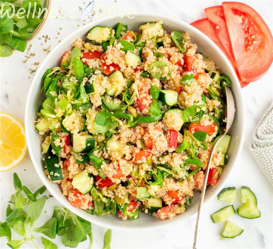 Healthy quinoa salad with vegetables